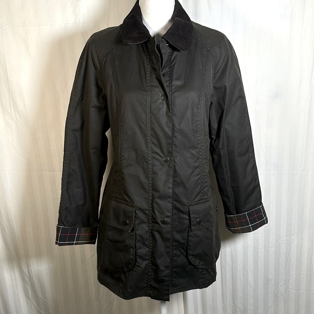 Barbour Women’s Beadnell Wax Jacket Sage Sz 10 NWT